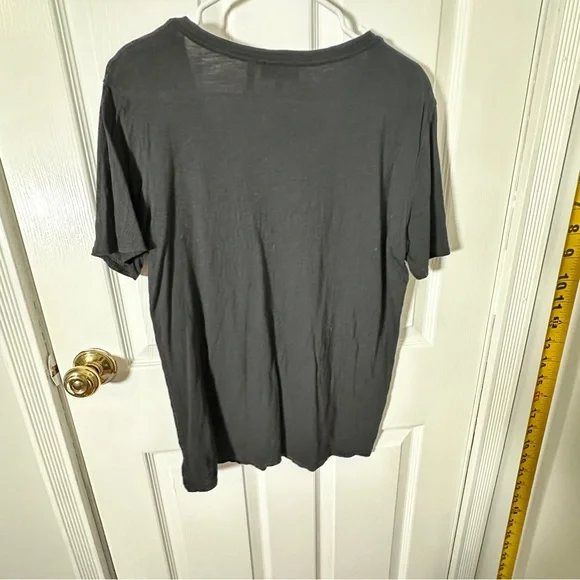 Theory Black V-Neck Short Sleeve Tee - Picture 3 of 6